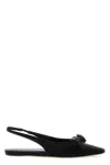 Balenciaga Pointed Toe Slingback Sandals With Bow Detail In Black