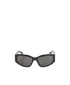 Balenciaga Nano Rectangular Sunglasses Thick Frame Arms In Black