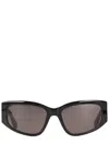 Balenciaga Nano Rectangular Sunglasses Thick Frame Arms In Black