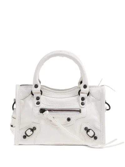 Balenciaga Nano Le City Leather Tote Bag In White
