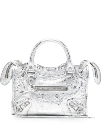 Balenciaga Nano Le City Metallic Tote Bag In Purple