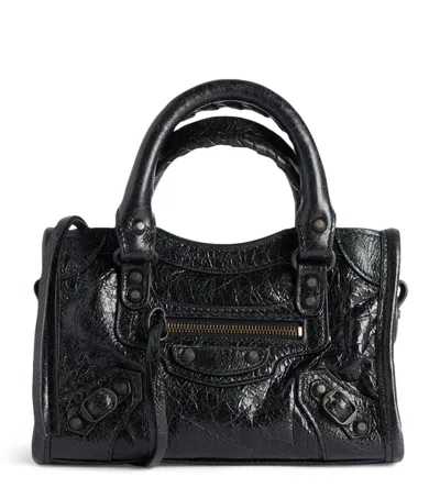 Balenciaga Nano Leather Le City Top-handle Bag In Black