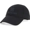 Balenciaga Nano Logo Embroidered Baseball Cap In Black