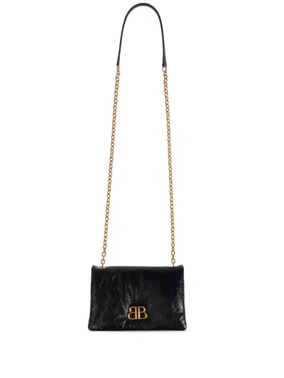 Balenciaga Nano Monaco Cross Body Bag In Black