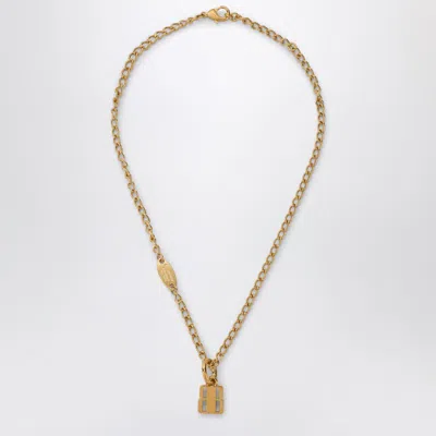 Balenciaga Nano Necklace In Gold Brass Women In Pink
