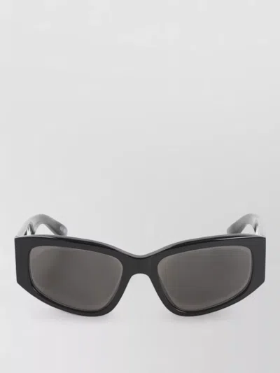 Balenciaga Nano Rectangular Sunglasses Thick Frame Arms In Black