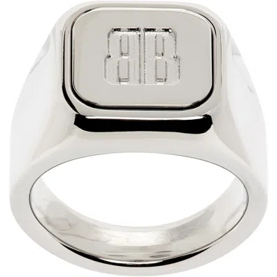 Balenciaga Nano Signet Ring In 0926 Shiny Silver