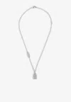 Balenciaga Delicate Chain Link Pendant Necklace In Metallic