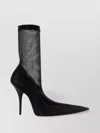 Balenciaga Black Nappa Leather And Mesh Avenue Ankle Boots