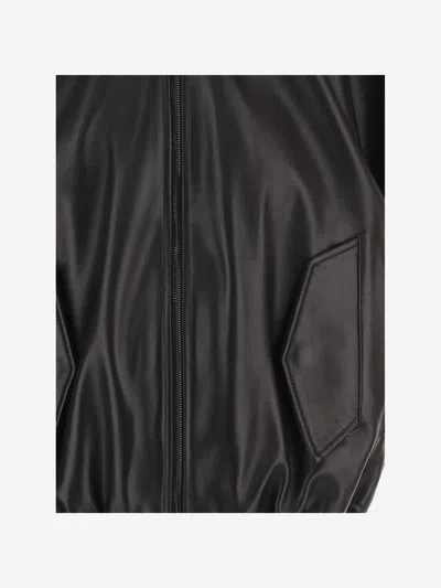 Balenciaga Nappa Leather Bomber Sleeveless Jacket In Black