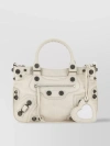 BALENCIAGA NAPPA LEATHER TOTE WITH METAL STUDS AND ZIP POCKET