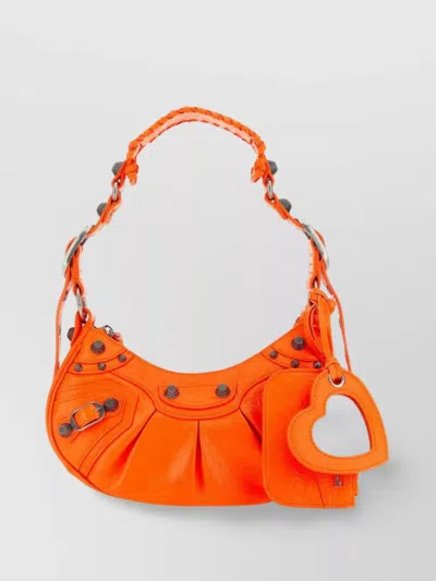 BALENCIAGA NAPPA LEATHER XS SHOULDER BAG WITH BRAIDED STRAP