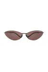 Balenciaga Narrow Cat Eye Sunglasses In Black & Grey