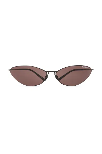 Balenciaga Narrow Cat Eye Sunglasses In Black & Grey