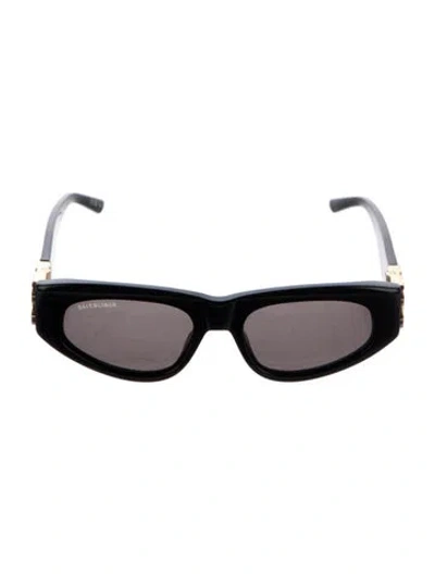 Pre-owned Balenciaga Narrow Tinted Sunglasses In Black