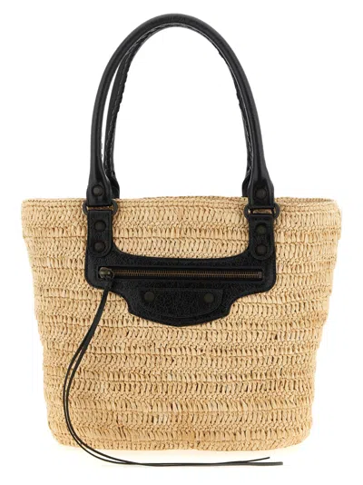 Balenciaga Natural Le City Small Tote In Brown