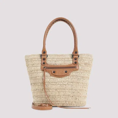 Balenciaga Natural Le City Tote In Brown