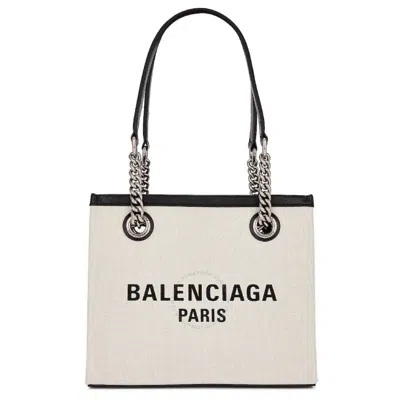 Balenciaga Naturel Duty Free Small Logo Tote Bag In Gray