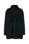 Balenciaga Navy Blue Cotton Jacket In Navy Blue