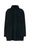 Balenciaga Navy Blue Cotton Jacket In Ink