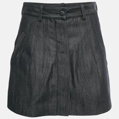 Pre-owned Balenciaga Navy Blue Denim Mini Skirt M