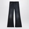 Balenciaga Women Blue Five-pocket Jeans With Curved Waist And Faded Effect In Cotton Woman In Animal Print