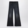 Balenciaga Women Blue Five-pocket Jeans With Curved Waist And Faded Effect In Cotton Woman In Black