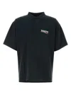 Balenciaga Logo-embroidered Polo Shirt In Black