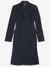 Balenciaga Women Godet Midi Double-breasted Wool Coat In Blue