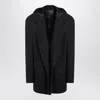 Balenciaga Men Short Coat With Hood In Blue