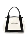 Balenciaga Woman Two-tone Canvas Small Cobas Navy Handbag