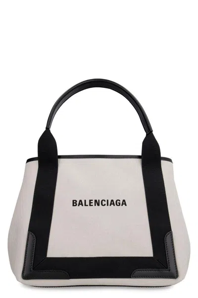 Balenciaga Navy Cabas Small Canvas Tote Bag