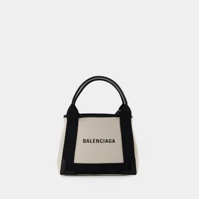Balenciaga Navy Cabas Xs Aj Crossbody -  - Beige/black - Canva