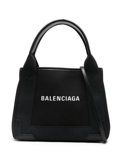 Balenciaga Navy Cabas Xs Canvas Tote Bag