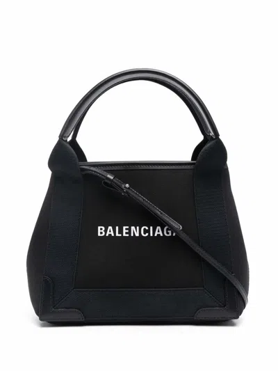 Balenciaga Navy Cabas Xs Canvas Tote Bag