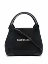 Balenciaga Women's Navy Cabas Xs Canvas Tote Bag In Black