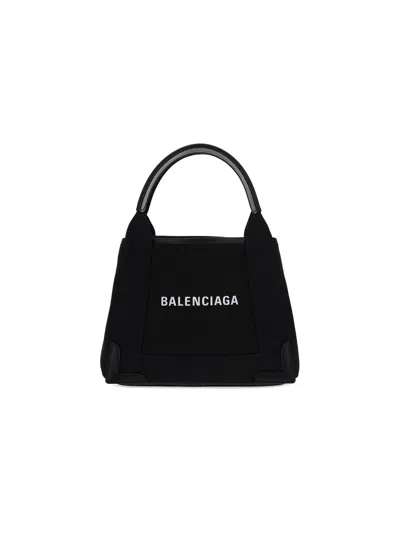 Balenciaga Navy Cabas Xs Handbag In Multicolor
