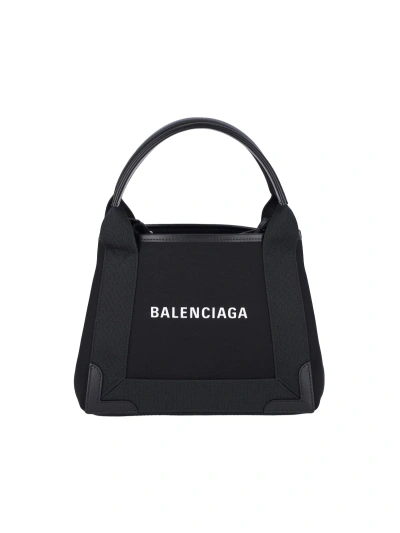 Balenciaga 'navy Cabas Xs' Tote Bag In Black