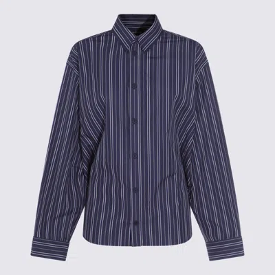 Balenciaga Navy Cotton Shirt In Blue