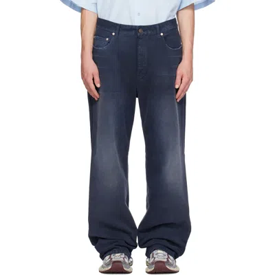 Balenciaga Denim Baggy Trousers Regular Fit Five Pocket In Blue