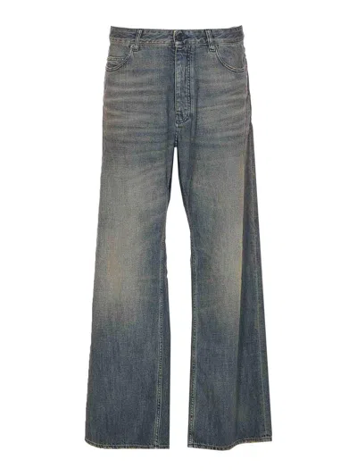 BALENCIAGA NAVY GREEN RELAXED FIT PANTS