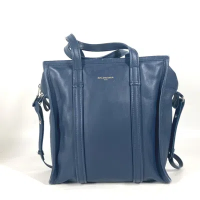 Pre-owned Balenciaga Navy Leather Handbag Shoulder Bag Tote Bag ()