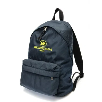 Pre-owned Balenciaga Navy Nylon Backpack () In Blue
