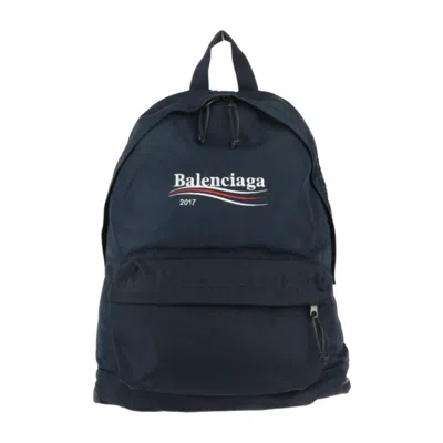 Pre-owned Balenciaga Navy Nylon Canvas Backpack Handbag ()