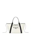Balenciaga Blackwhite Biarritz S Shopping Bag In Natural & Black