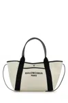 Balenciaga Blackwhite Biarritz S Shopping Bag In Naturalblack