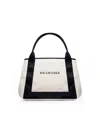 Balenciaga Navy Small Cabas Bags In White
