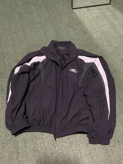 Pre-owned Balenciaga Navy/green Track Jacket In Blue