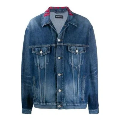 Balenciaga Neck Logo Denim Jacket 'blue'