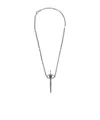 Balenciaga Necklace With A Sword-shaped Pendant In Gray